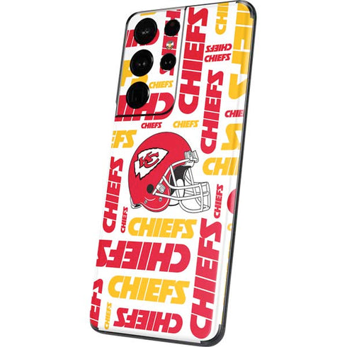 NFL Kansas City Chiefs White Blast Galaxy S21 Ultra 5G Skin